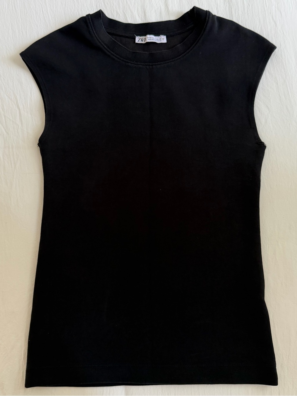 Zara Black Cap-Sleeve Tank Top